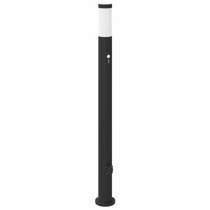 vidaXL Pollare med sensor och uttag 110 cm rostfritt st&aring;l IP44