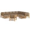vidaXL Loungegrupp 12 delar taupe dynor bambu