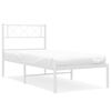 vidaXL S&auml;ngram med huvudgavel metall vit 90x190 cm
