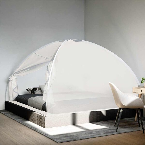 vidaXL Myggn&auml;t med d&ouml;rrar 220 mesh vit 200x200x130 cm