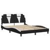 vidaXL Bed Frame "Viana" with LED without Mattress Black and White 140x190 cm