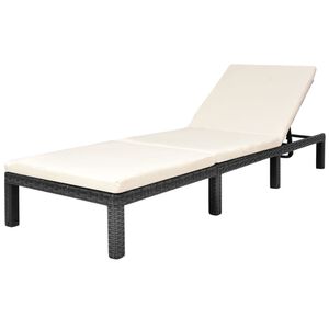 vidaXL Sols&auml;ng med dyna konstrotting svart