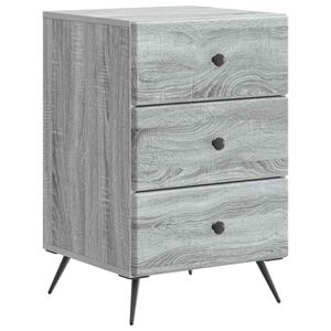 vidaXL Nattduksbord Gr&aring; sonoma-ek 43 x 41 x 66,5 cm Konstruerat tr&auml;