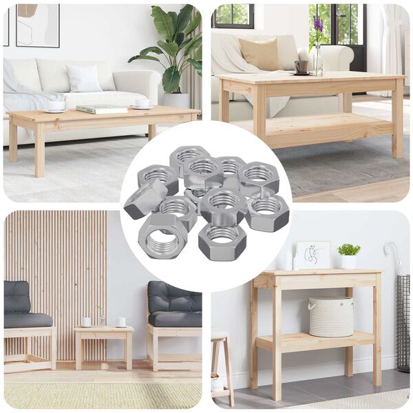 vidaXL Sexkantig mutter 9000 pcs Silver Metall