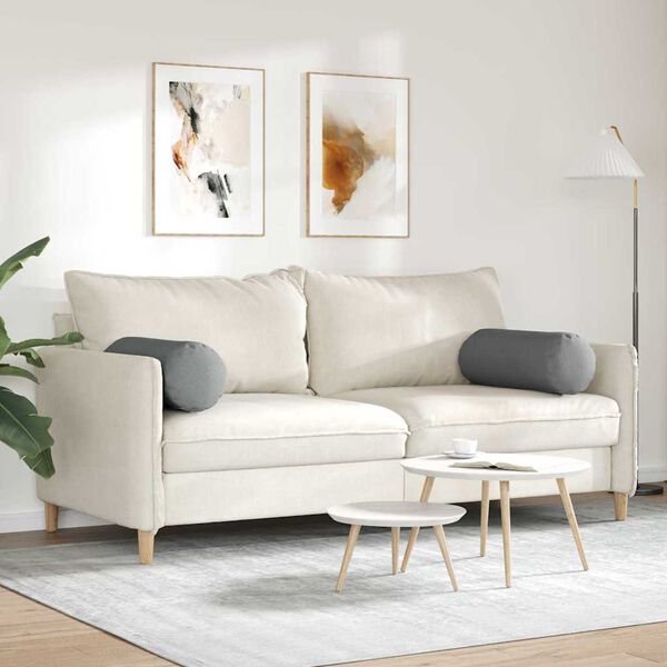 vidaXL Bolsterkuddar 2 pcs Mörkgrå Ø 25 x 70 cm tyg