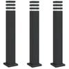 vidaXL Utomhusgolvlampor 3st svart 80 cm aluminium