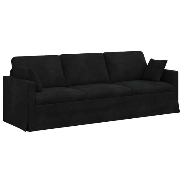 vidaXL Soffa Svart 228 x 78 x 80 cm Sammet