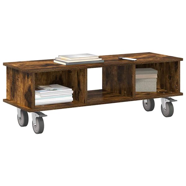 vidaXL TV-b&auml;nk R&ouml;kt ek 100 x 35 x 35 cm Konstruerat tr&auml;