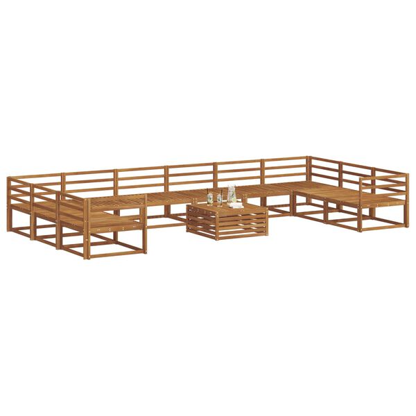 vidaXL Utomhussoffset 11 pcs Naturf&auml;rg Massivt Akaciatr&auml;