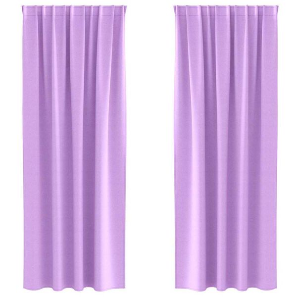 vidaXL Mörkläggningsgardiner med Ringar 2 pcs Lila 245 x 140 cm
