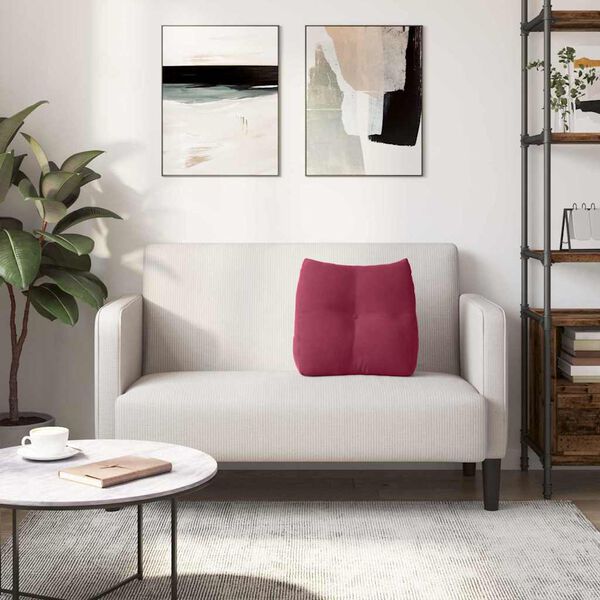 vidaXL Ryggkudde Vinr&ouml;d 45 x 24 x 50 cm Sammet