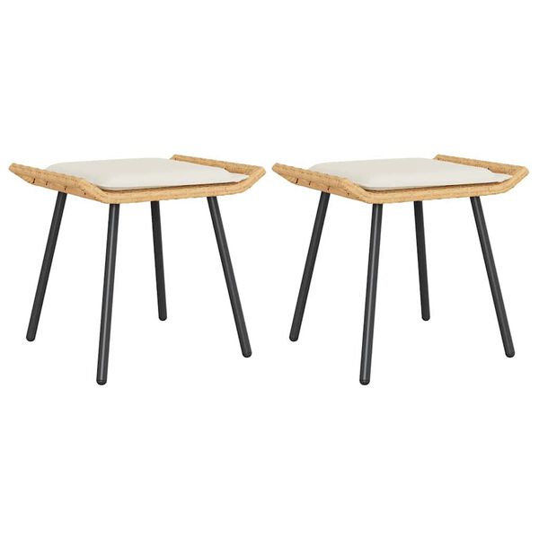 vidaXL Trädgårdsstol med kudde 2 pcs Brun 50 x 40 x 45 cm Polyester