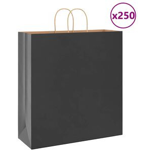 vidaXL Pappersp&aring;sar 250 st med handtag svart 45x17x48 cm