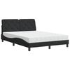 vidaXL Bed with Mattress Black 140x200 cm Velvet