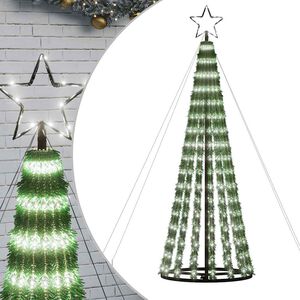 vidaXL LED julgran 339 LEDs kallvit 180 cm