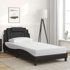 vidaXL Bed "Viana" with Mattress Black 100x200 cm Faux Leather