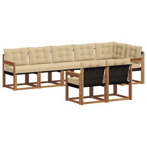 vidaXL Utomhussoffset med kudde 8 pcs Naturlig och Beige