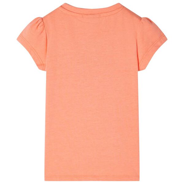 T-shirt med formade &auml;rmar f&ouml;r barn neon orange 128