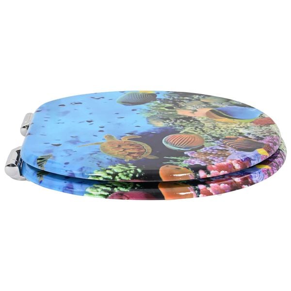 vidaXL Toalettstol 2 pcs Djupt Hav Bl&aring; 44 x 38 cm MDF-board