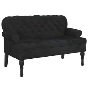 vidaXL B&auml;nk med ryggst&ouml;d svart 119,5x64,5x75 cm sammet