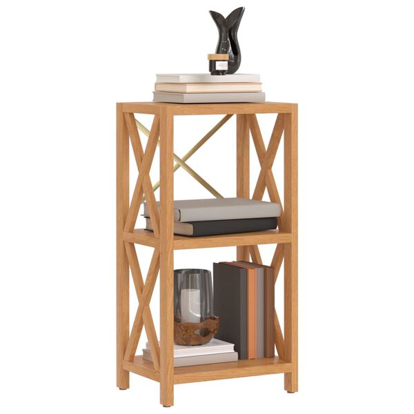 vidaXL Bokhylla med 3 hyllplan 40x30x78 cm massiv ek