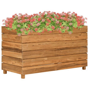 vidaXL Bloml&aring;da upph&ouml;jd 100x40x55 cm &aring;tervunnet teaktr&auml; och st&aring;l