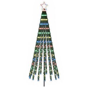 vidaXL LED Julgran 180 cm 255 LED-lampor M&aring;ngf&auml;rgad St&aring;l Svart