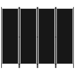 vidaXL Rumsavdelare 4 paneler svart 200x180 cm