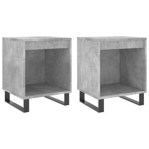vidaXL S&auml;ngbord 2 st betonggr&aring; 40x35x50 cm konstruerat tr&auml;