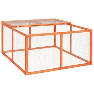 vidaXL Kaninbur 124x120x60 cm massivt grantr&auml;