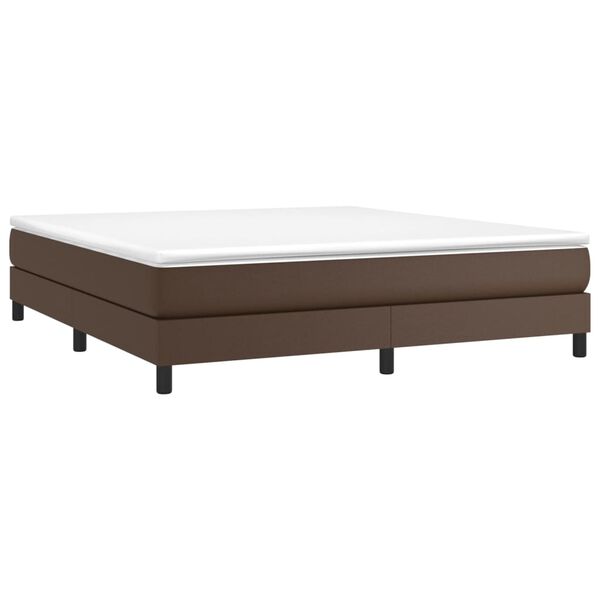vidaXL Boxspring-s&auml;ngram brun 180x200 cm konstl&auml;der