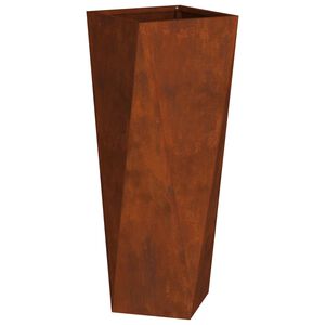 vidaXL Planteringsk&auml;rl Rostig 30 x 30 x 75 cm V&auml;derbest&auml;ndig st&aring;l