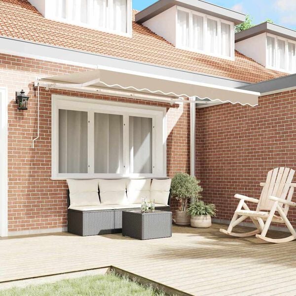 vidaXL Utf&auml;llbar markis Beige 300 x 200 cm tyg