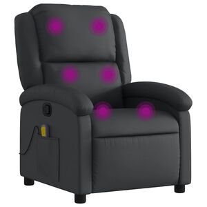 vidaXL Massagef&aring;t&ouml;lj svart &auml;kta l&auml;der