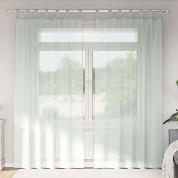 vidaXL Voile gardiner med &ouml;glor 2 st ljusgr&aring; 140x225 cm