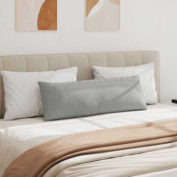 vidaXL Sofakuddar 2 pcs Ljusgr&aring; 120 x 40 cm tyg