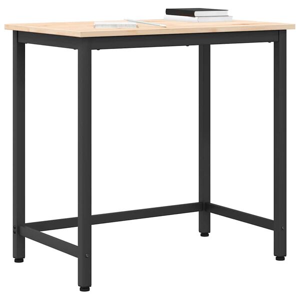 vidaXL bord Naturf&auml;rg 80 x 50 x 77 cm Konstruerat tr&auml; och st&aring;l