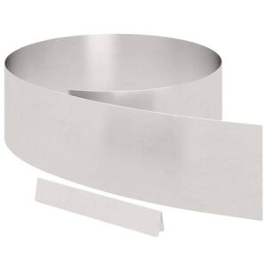 vidaXL Kant f&ouml;r gr&auml;smatta 4 st 450 x 20 cm Rostfritt st&aring;l Silver