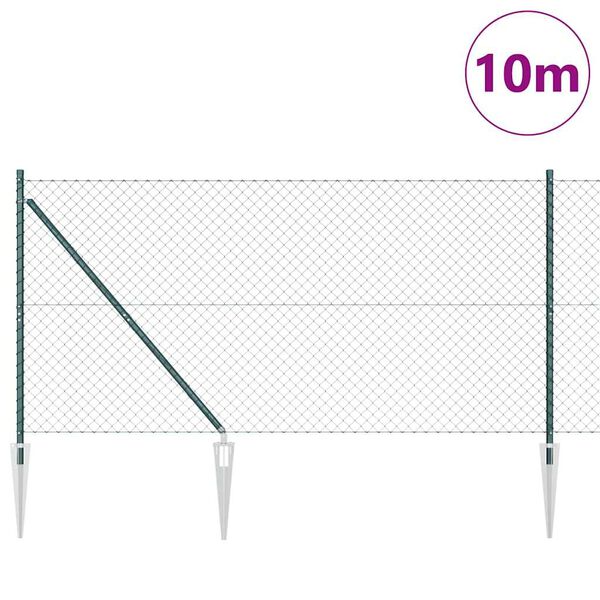 vidaXL St&auml;ngselstolpe Gr&ouml;n 10 x 1,2 m (40 x 40 mm n&auml;t) St&aring;l och PVC