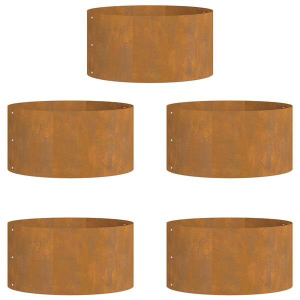 vidaXL Trädgårdsplanterare 5 pcs Brun 40 x 40 x 20 cm Cortenstål
