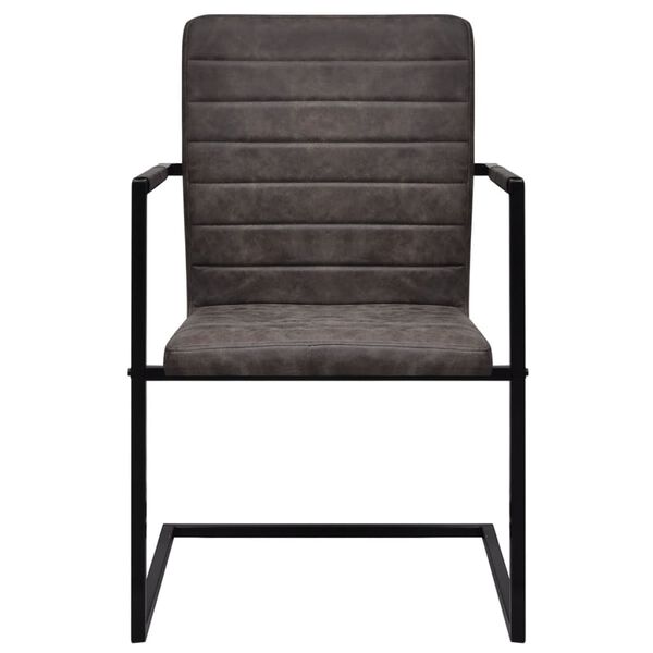 vidaXL Frib&auml;rande matstolar 6 st m&ouml;rkbrun konstl&auml;der