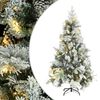 vidaXL Belyst plastgran med sn&ouml; och kottar 195 cm PVC&PE