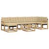 vidaXL Utomhussoffset med kudde 8 pcs Vit och Beige