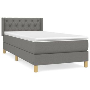 vidaXL Rams&auml;ng med madrass m&ouml;rkgr&aring; 80x200 cm tyg