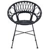 vidaXL Matstol 2 pcs Svart 49 x 51 x 81 cm Rattan och J&auml;rn