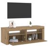 vidaXL TV-b&auml;nk med LED-lampor artisan ek 120x35x40 cm konstruerat tr&auml;