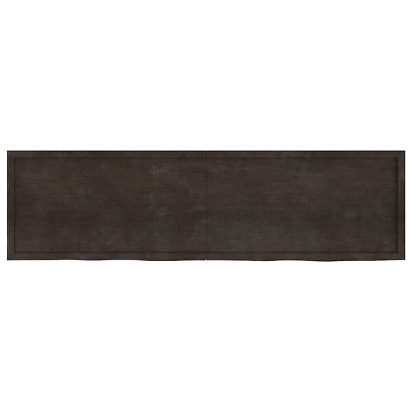 vidaXL Bordsskiva mörkbrun 220x60x(2-4) cm behandlad massiv ek