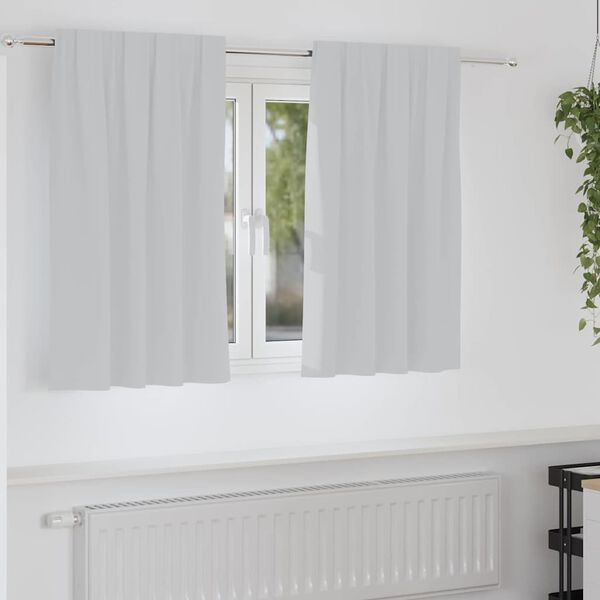 vidaXL M&ouml;rkl&auml;ggningsgardiner med Ringar 2 pcs Ljusgr&aring; 140 x 140 cm