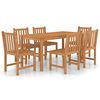 vidaXL 7-delad tr&auml;dg&aring;rdsmatgrupp 160x80 cm massiv teak