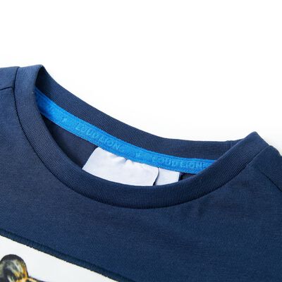 T-shirt med korta ärmar för barn mörkblå 104